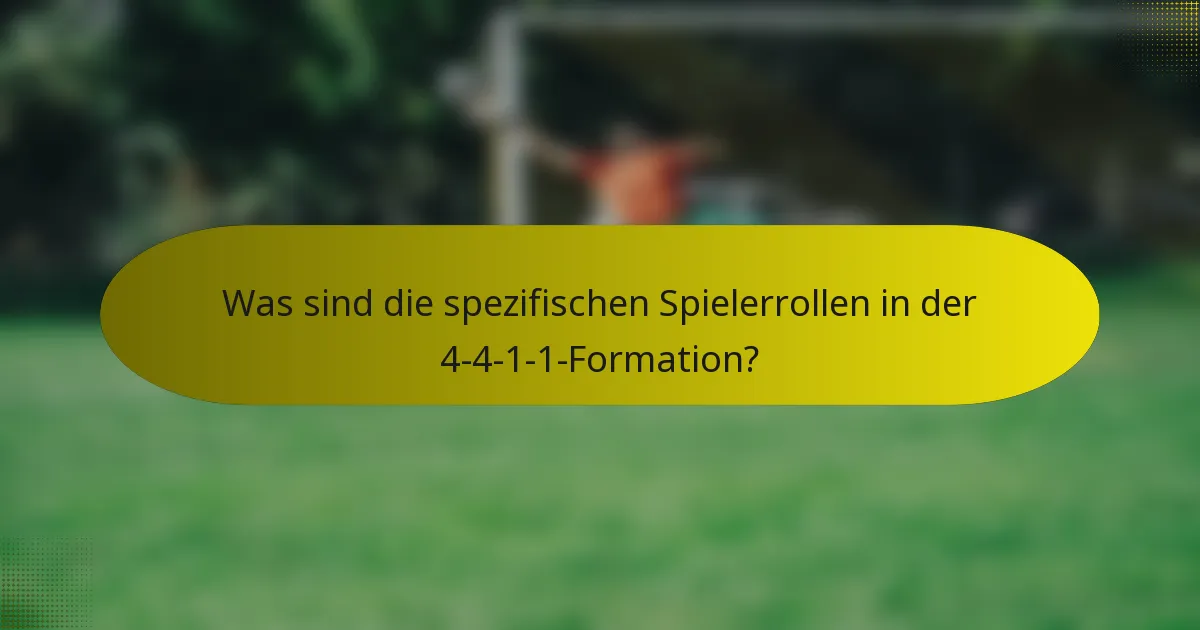 Was sind die spezifischen Spielerrollen in der 4-4-1-1-Formation?