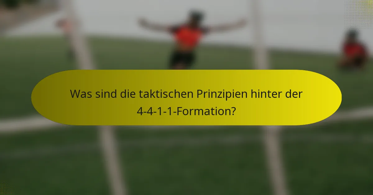 Was sind die taktischen Prinzipien hinter der 4-4-1-1-Formation?